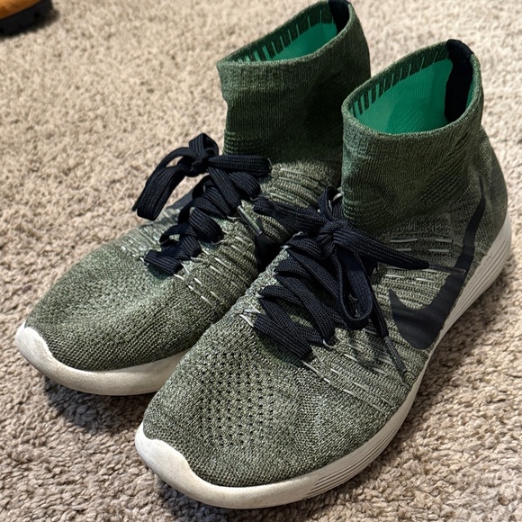Green Knit Nike High-Top Sneakers - Picture 2 of 7